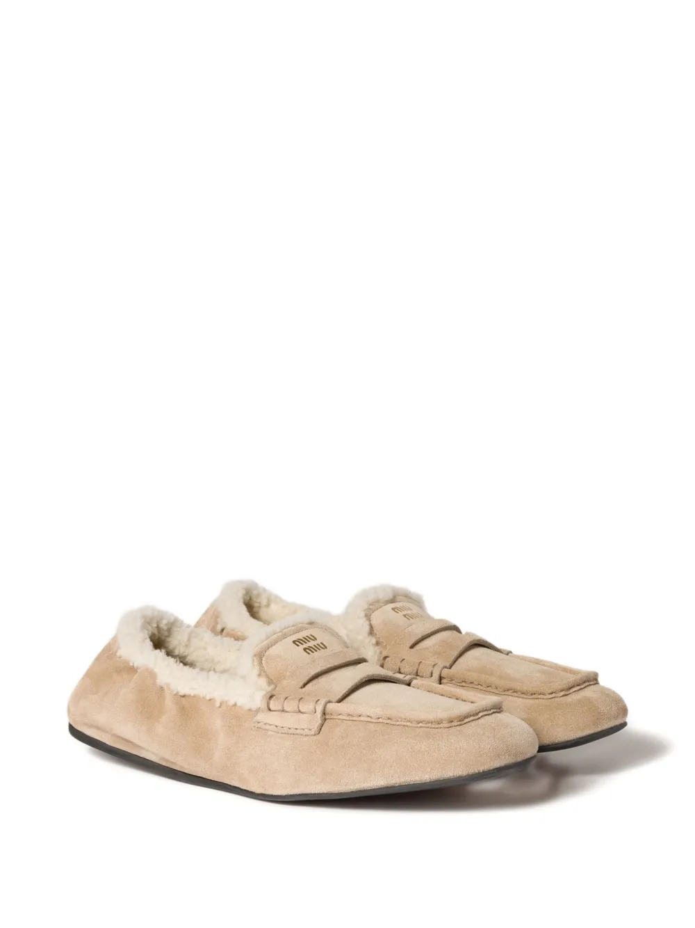 Miu Suède loafers Beige