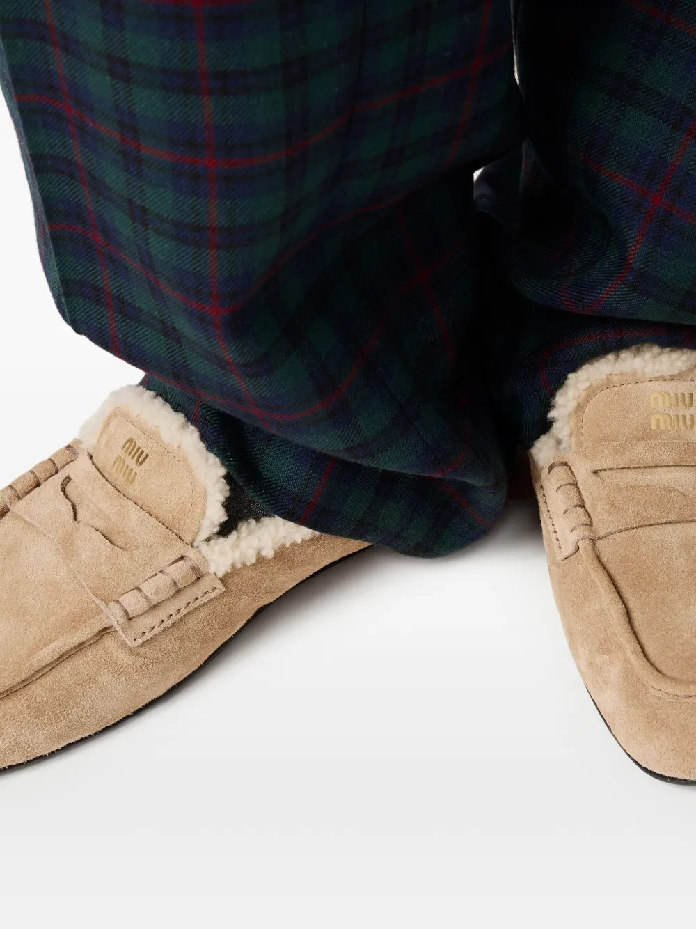 Miu suedde loafers Neutrals