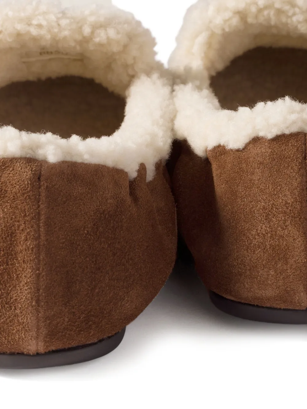 Miu logo-detail suede loafers Brown
