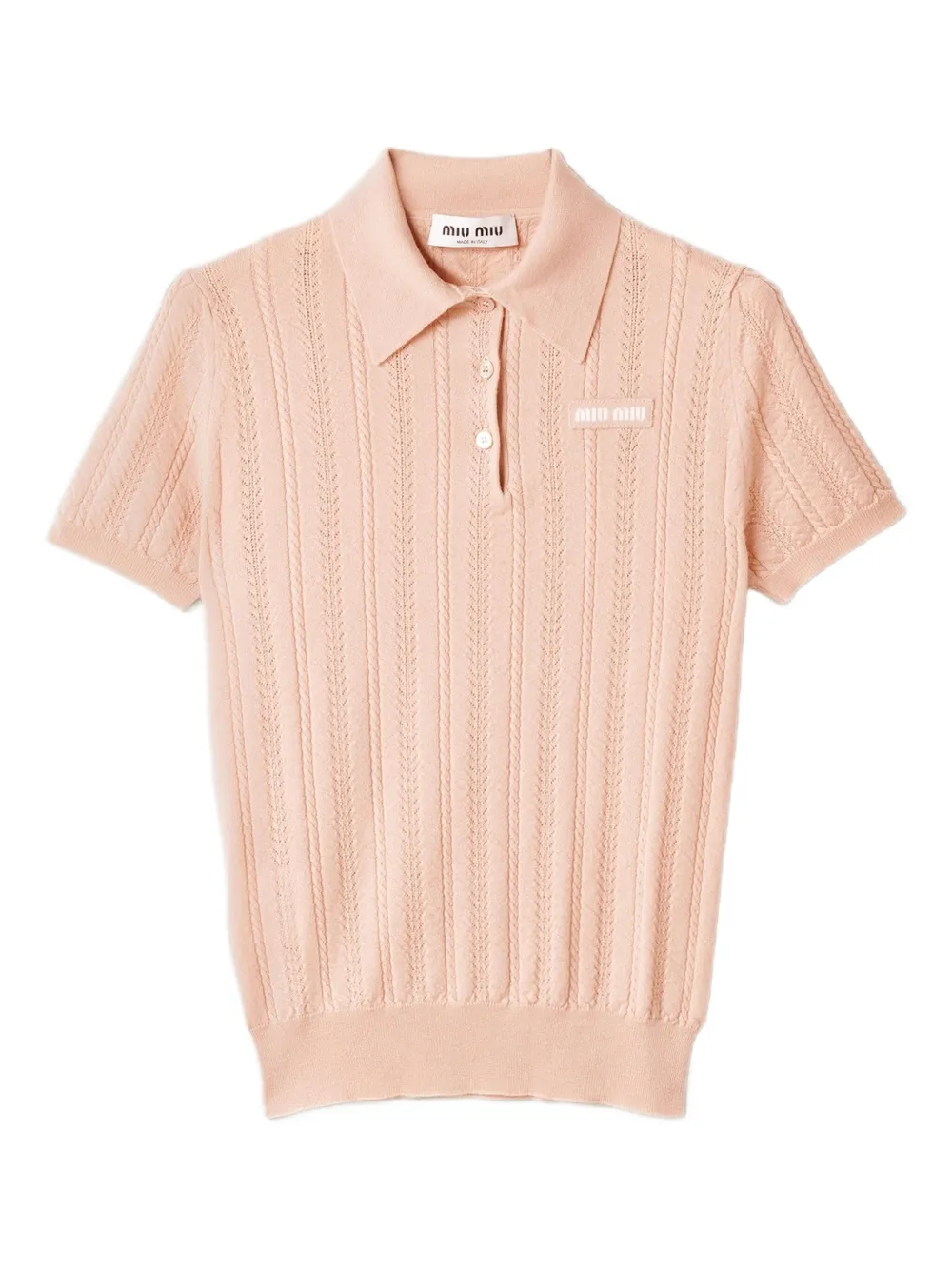 Miu Miu ribbed-knit polo shirt | Pink | Image 1