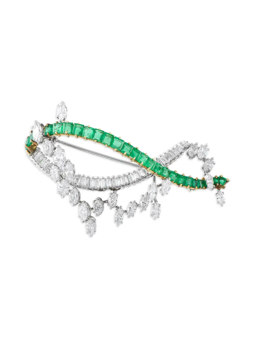 LB Exclusive 18kt yellow gold Emerald brooch - シルバートーン LB Exclusive 18kt yellow gold Emerald brooch - シルバートーン