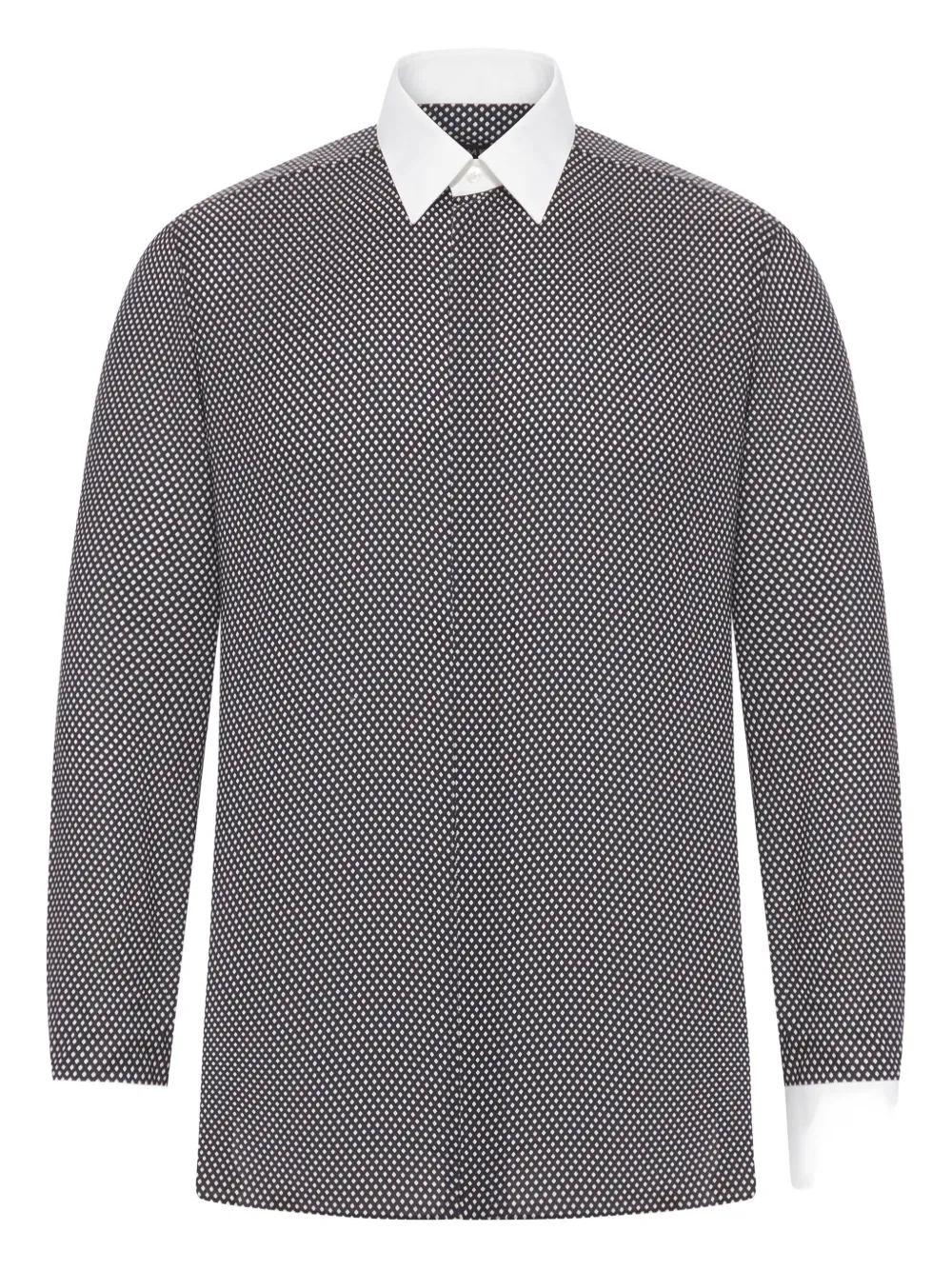 TOM FORD diamond-pattern cotton shirt - ブラック TOM FORD diamond-pattern cotton shirt - ブラック