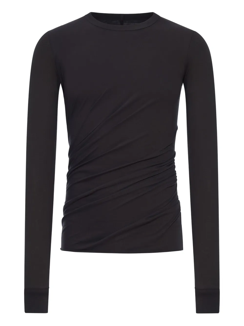 Rick Owens long-sleeve draped T-shirt - ブラック Rick Owens long-sleeve draped T-shirt - ブラック