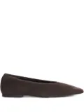 TOTEME Minimalist suede pointed-toe flats - Brown