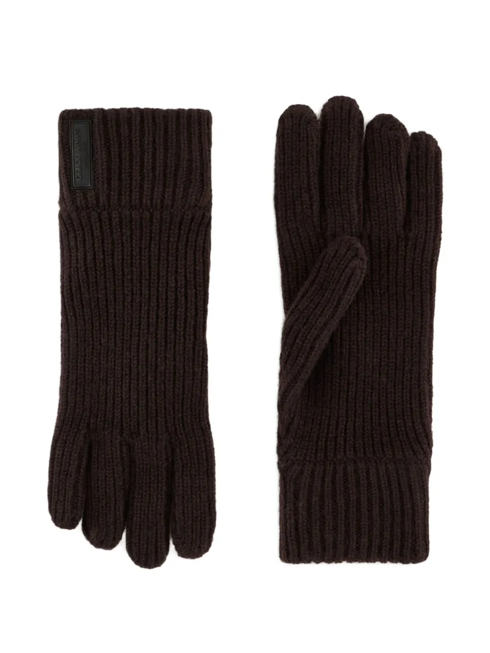 Giorgio Armani ribbed cashmere gloves - ブラウン Giorgio Armani ribbed cashmere gloves - ブラウン