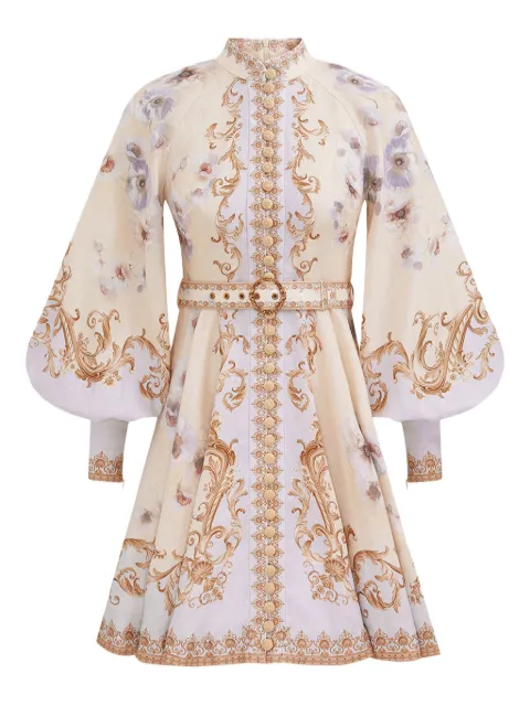 ZIMMERMANN Hypnotic floral-print puff-sleeve mini dress