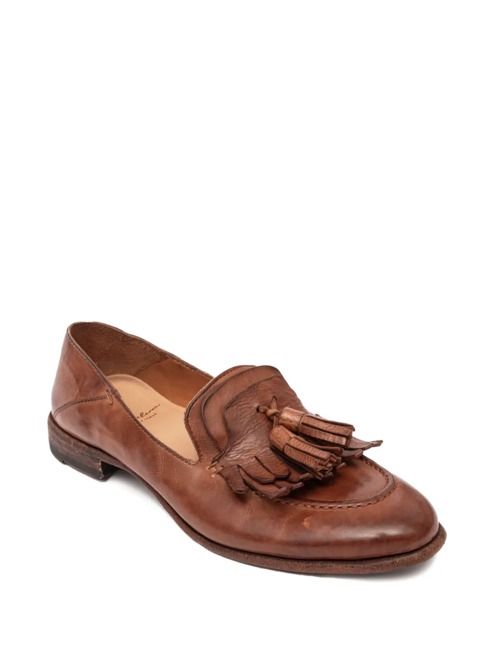 PAUL SILENCE tassel leather loafers Brown