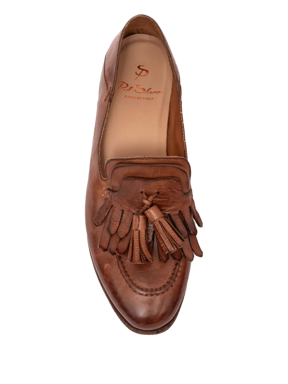 PAUL SILENCE tassel leather loafers Brown