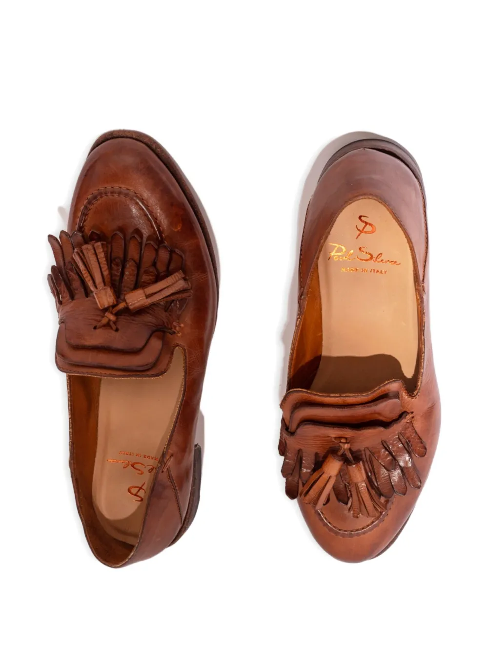 PAUL SILENCE tassel leather loafers Brown