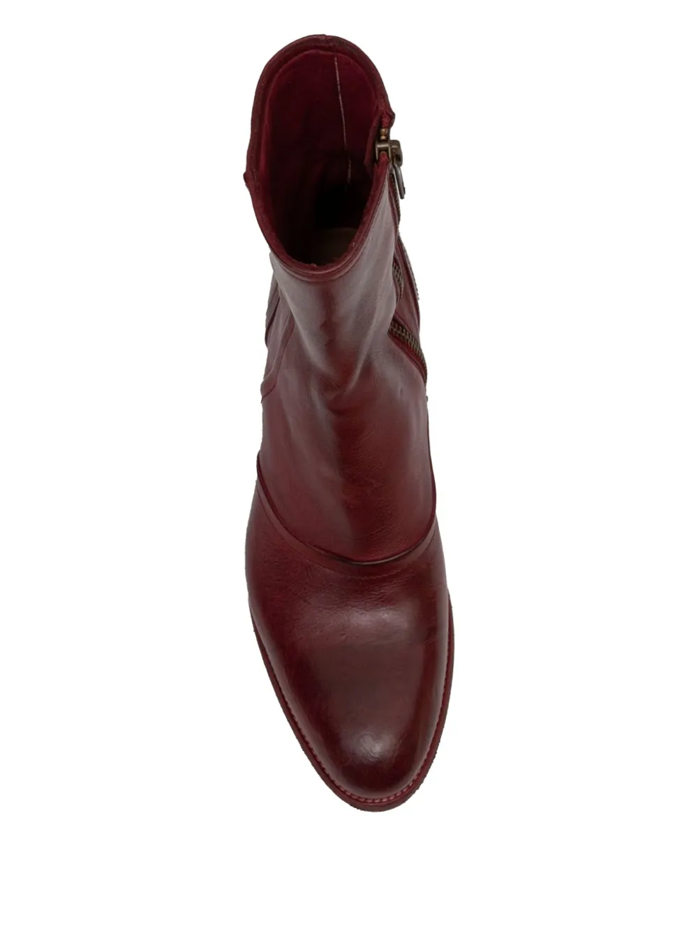PAUL SILENCE zip-detail leather boots Red