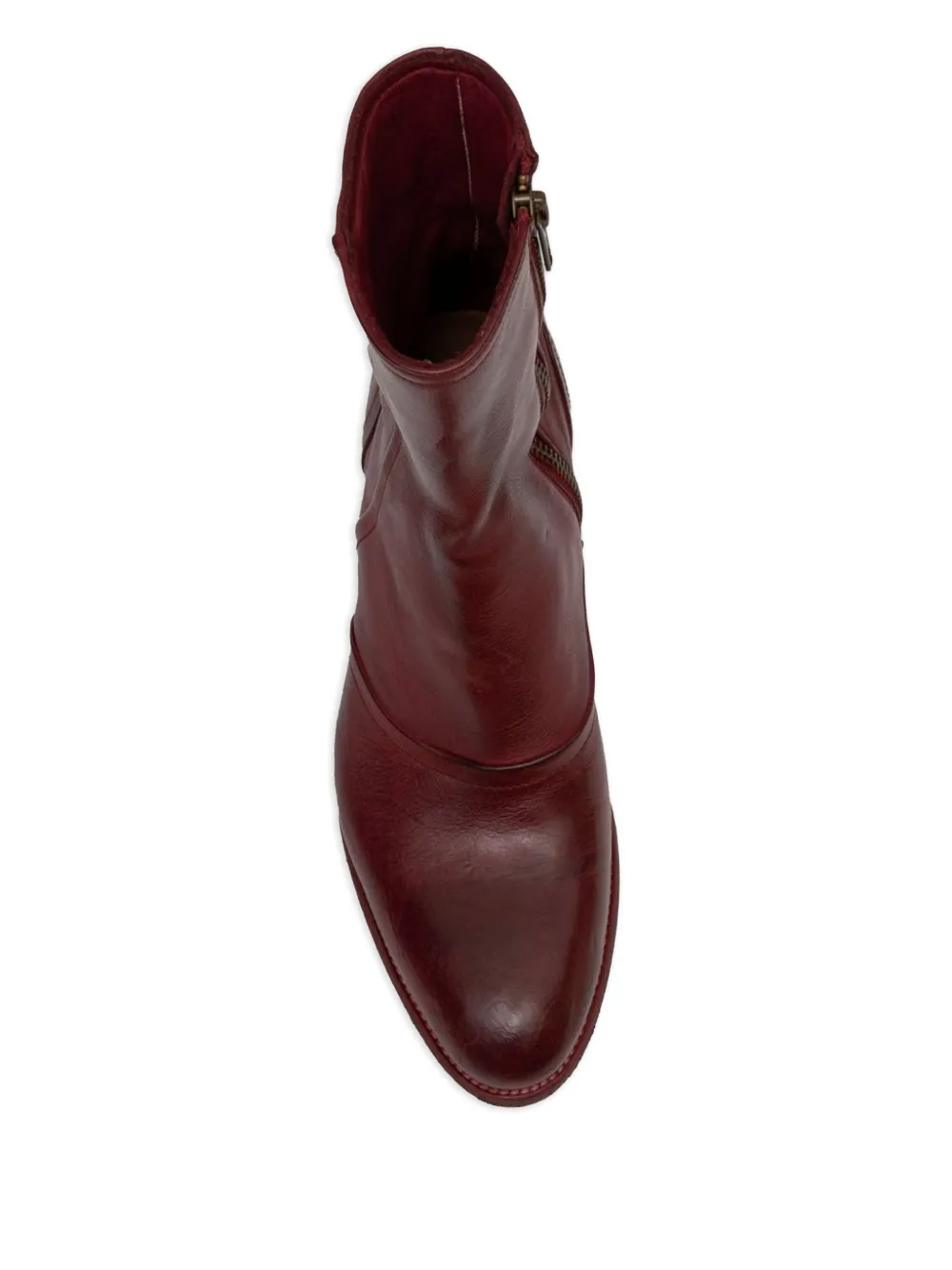 PAUL SILENCE zip-detail leather boots Red