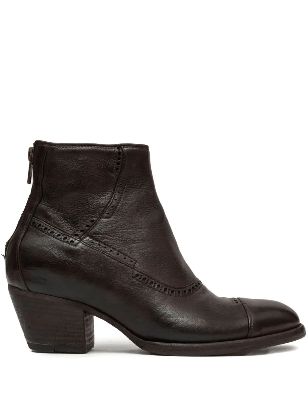PAUL SILENCE zip-detail cap-toe boots Brown