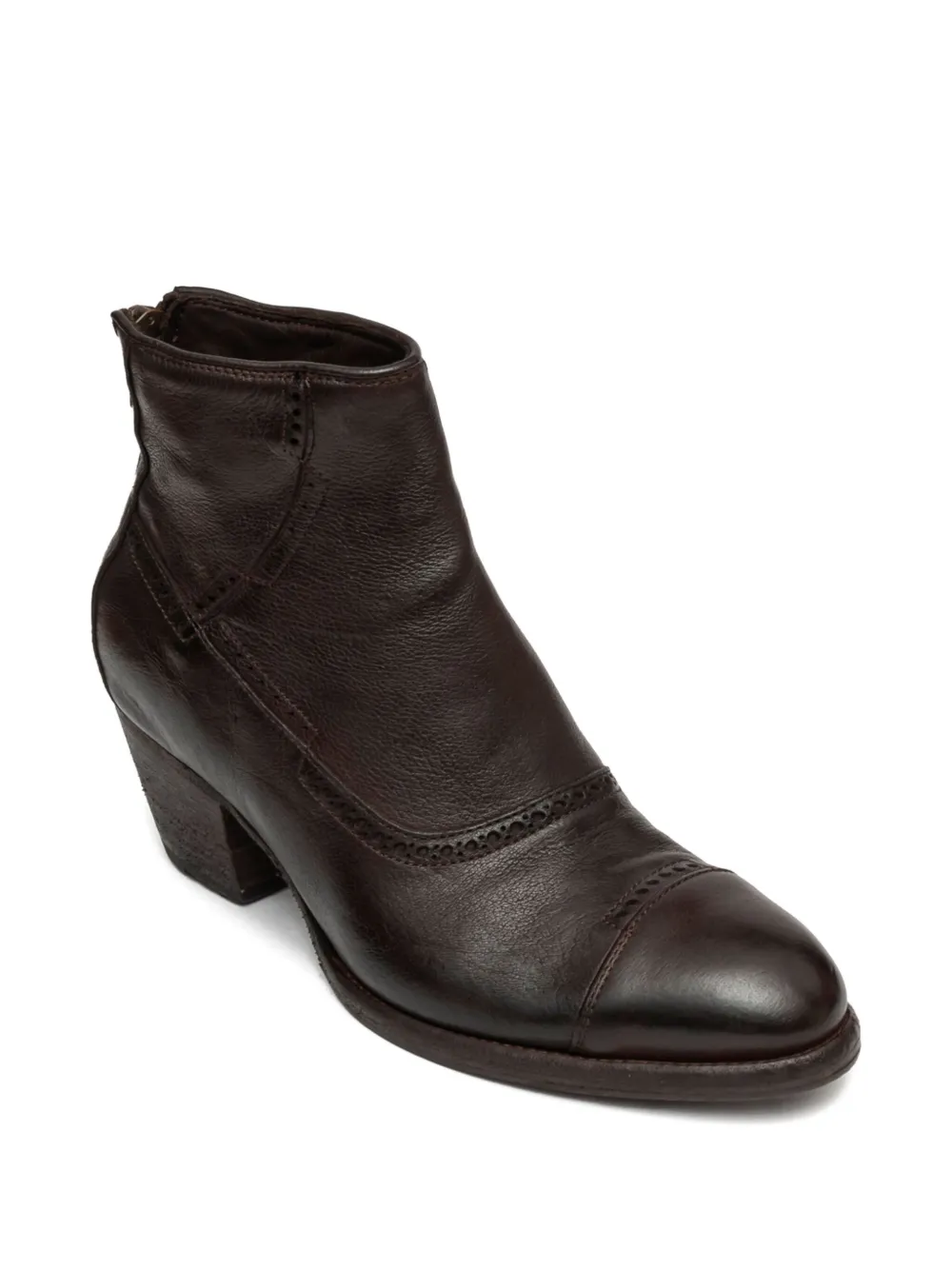 PAUL SILENCE zip-detail cap-toe boots Brown