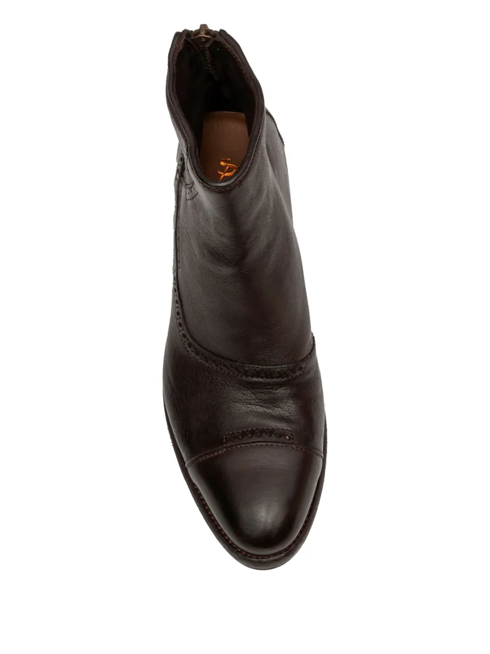 PAUL SILENCE zip-detail cap-toe boots Brown