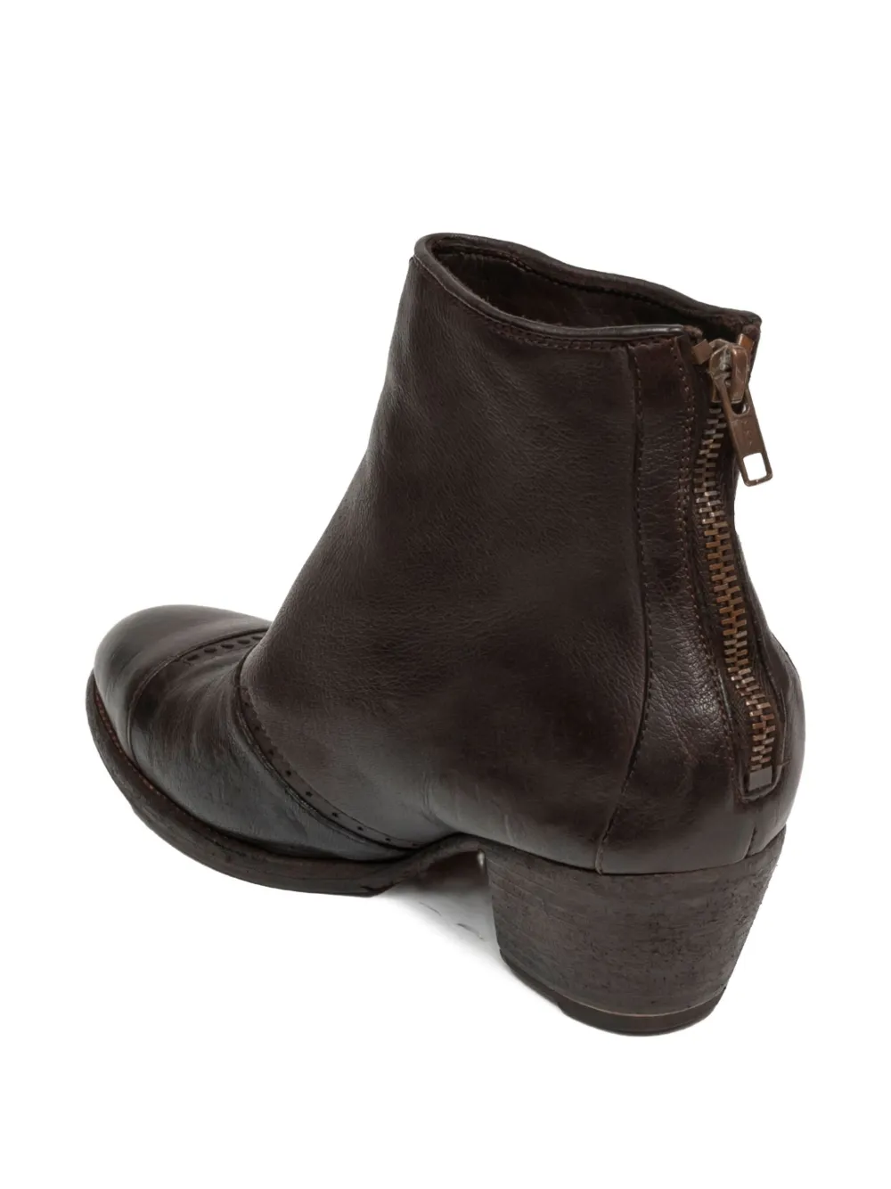 PAUL SILENCE zip-detail cap-toe boots Brown