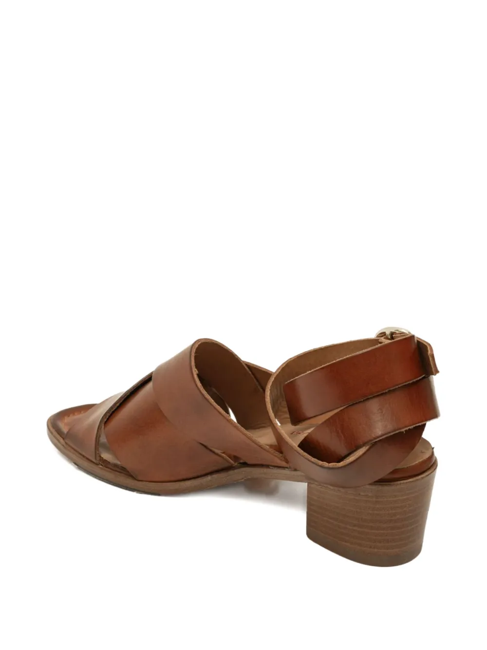 LA BOTTEGA DI LISA 55mm crossover leather sandals Brown