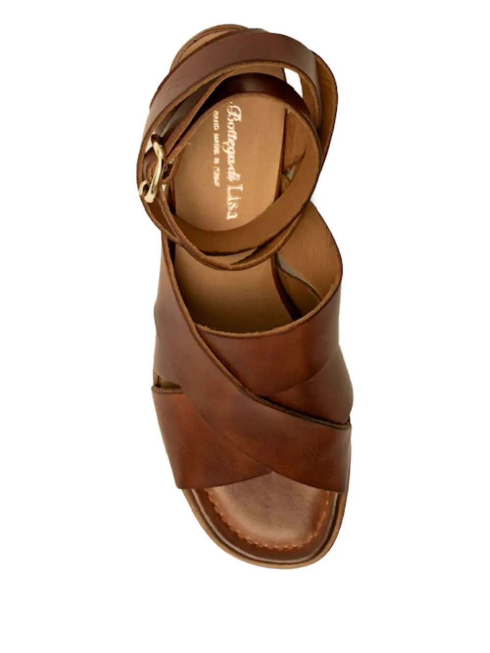 LA BOTTEGA DI LISA 55mm crossover leather sandals Brown