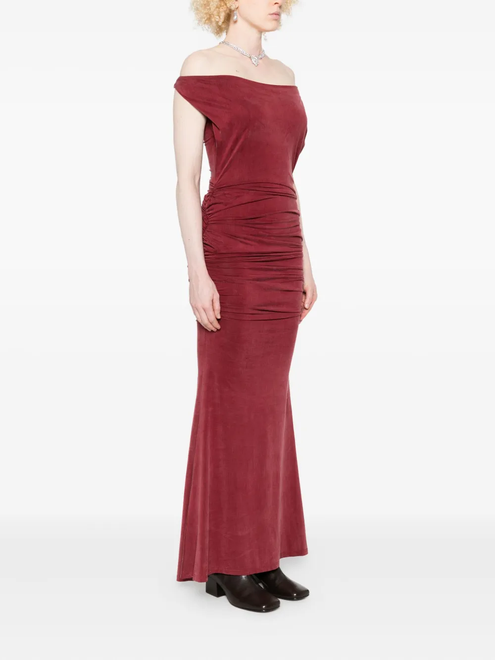 Vivienne Westwood Maxi-jurk met hoge hals Rood