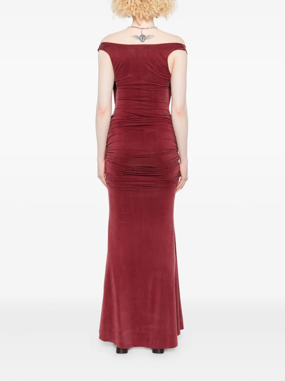 Vivienne Westwood Maxi-jurk met hoge hals Rood