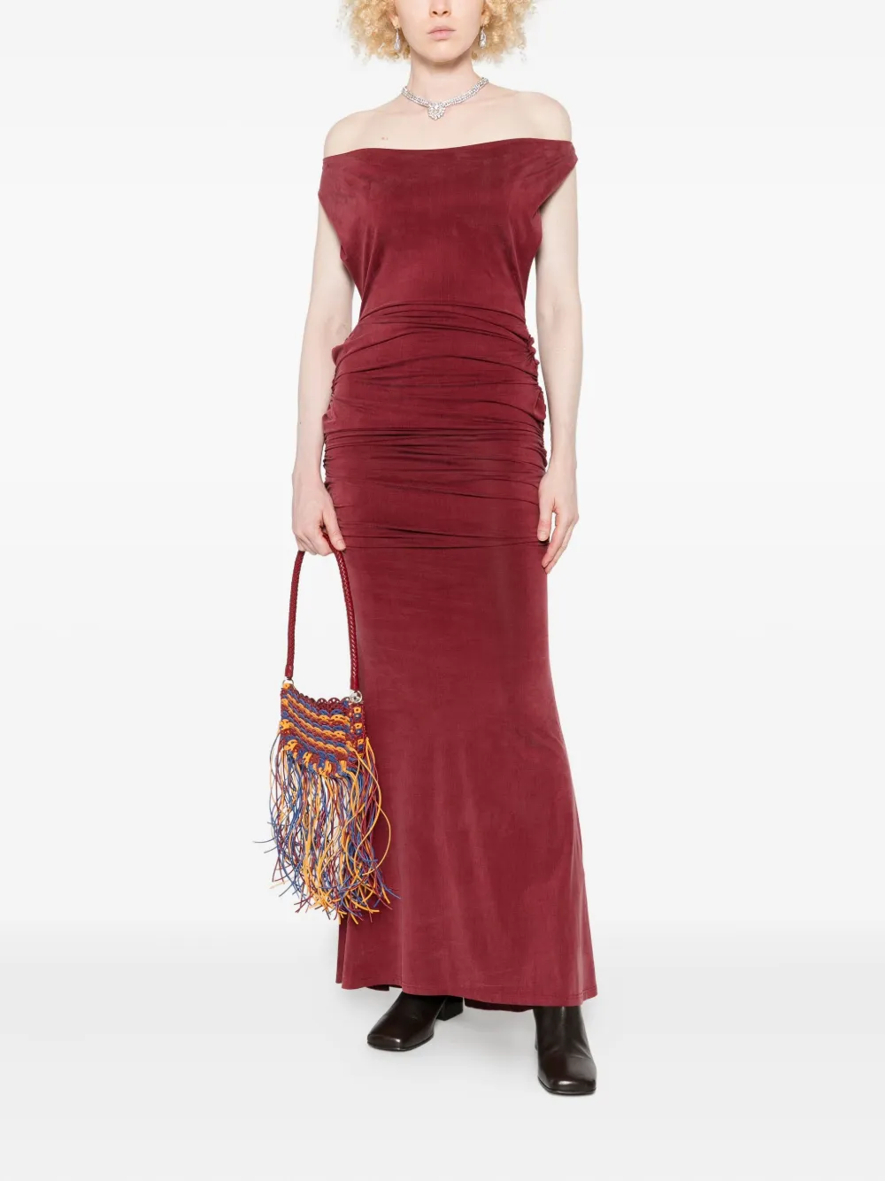 Vivienne Westwood Maxi-jurk met hoge hals - Rood