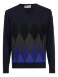 Ballantyne argyle-pattern V-neck sweater - Blue