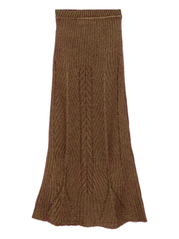Vivienne Westwood Ribbed Knit Skirt in Gold