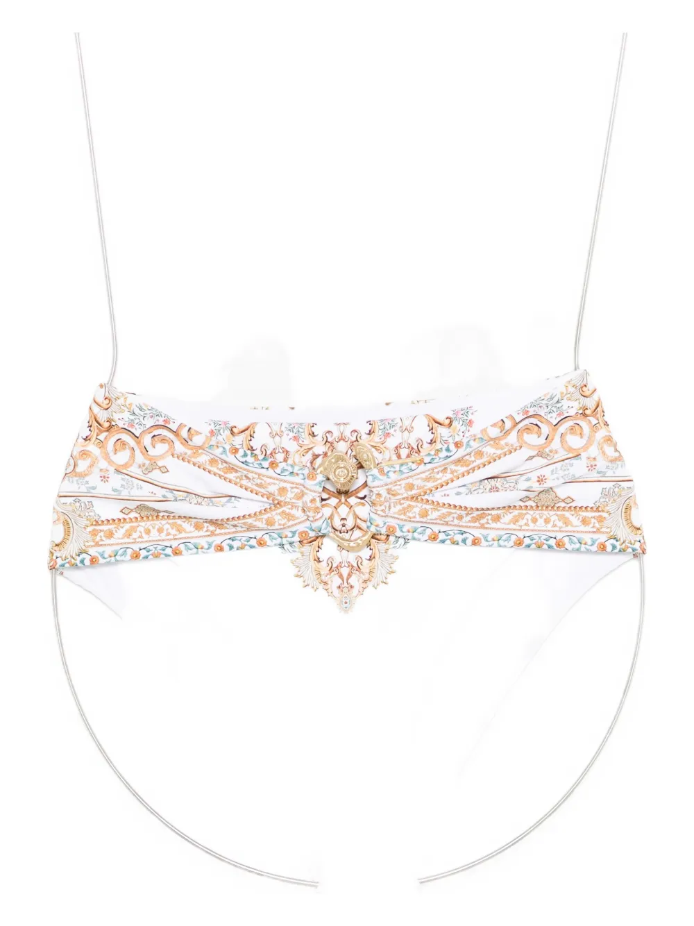 Camilla Embellished High-waist Bikini Bottom In Gold