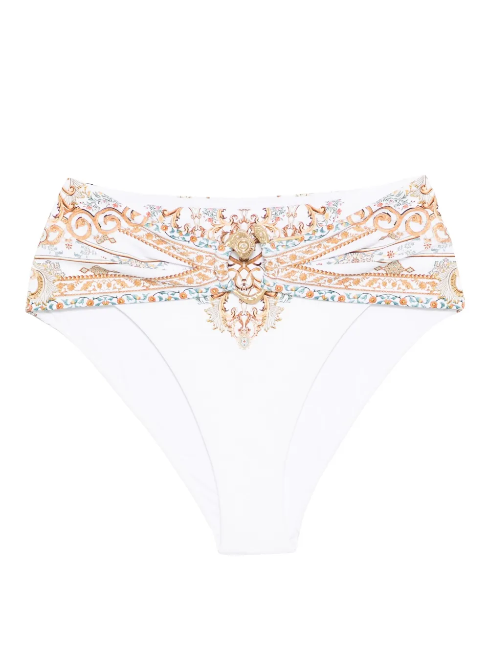 Camilla embellished high-waist bikini bottom | White | Image 1