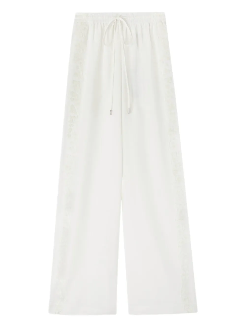 Ermanno Scervino embroidered side-stripe trousers - ホワイト Ermanno Scervino embroidered side-stripe trousers - ホワイト