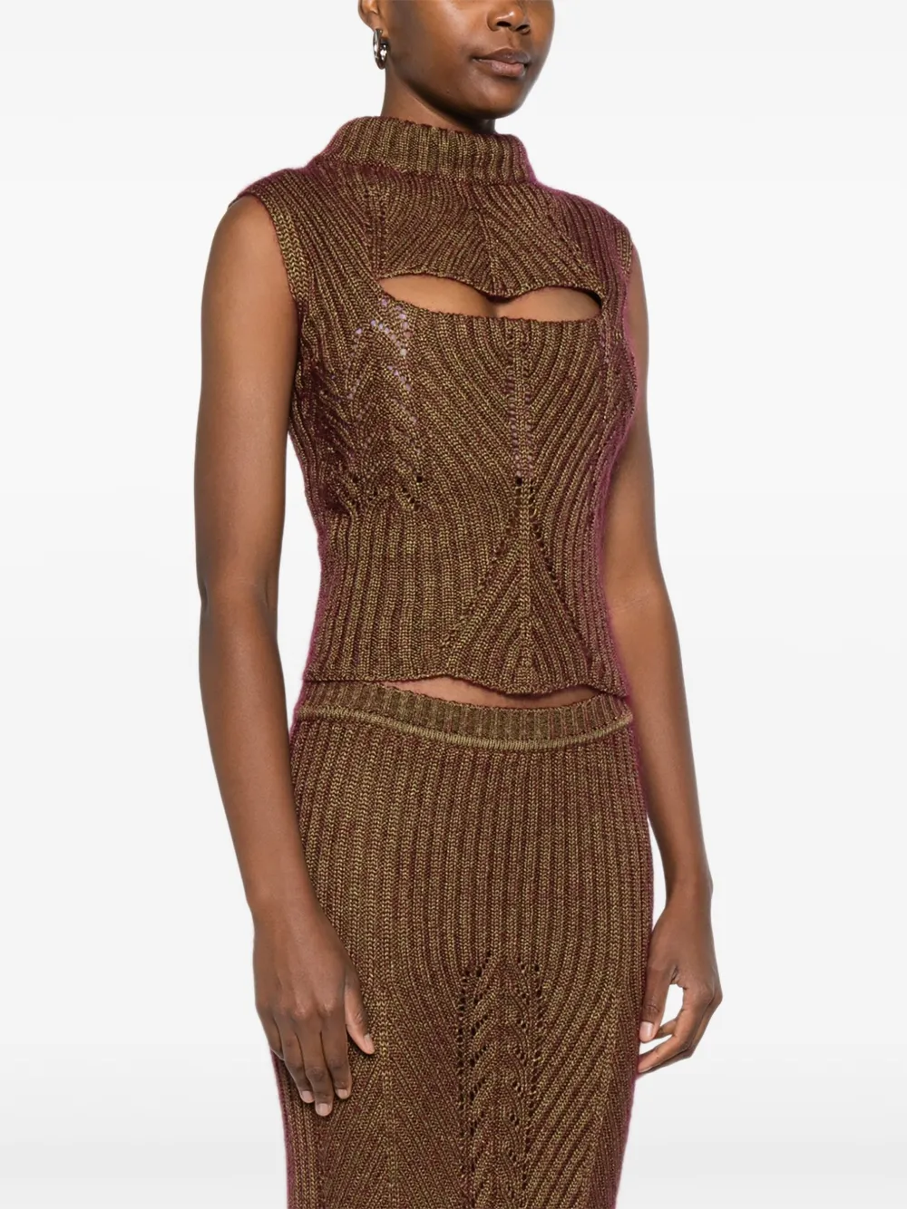 Vivienne Westwood Mary Corset top met hoge hals en uitgesneden details Goud