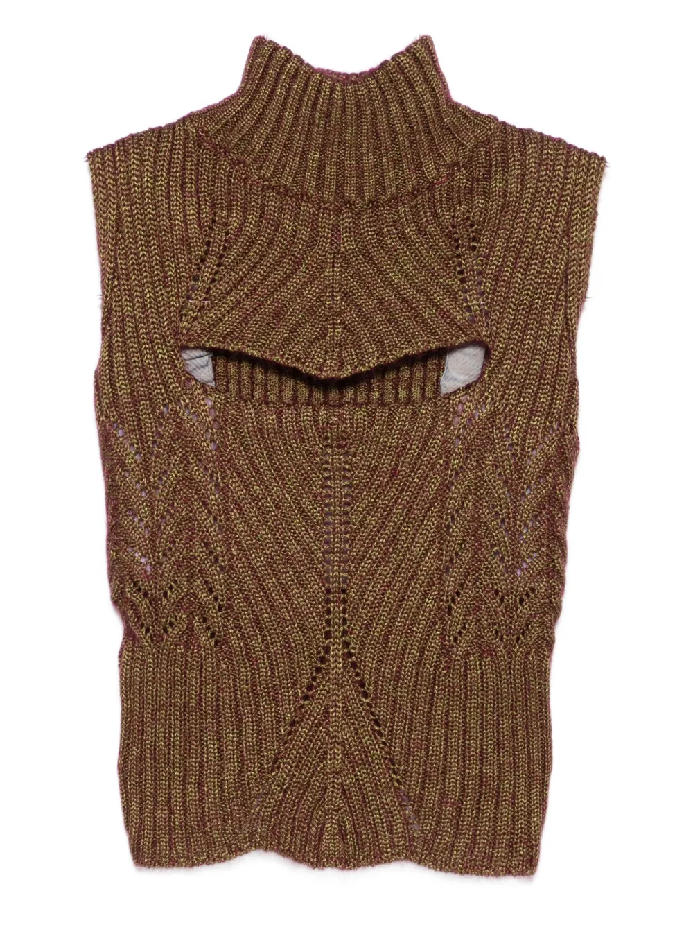 Vivienne Westwood Mary Corset カットアウト ハイネックトップ - ゴールドトーン Vivienne Westwood Mary Corset カットアウト ハイネックトップ - ゴールドトーン