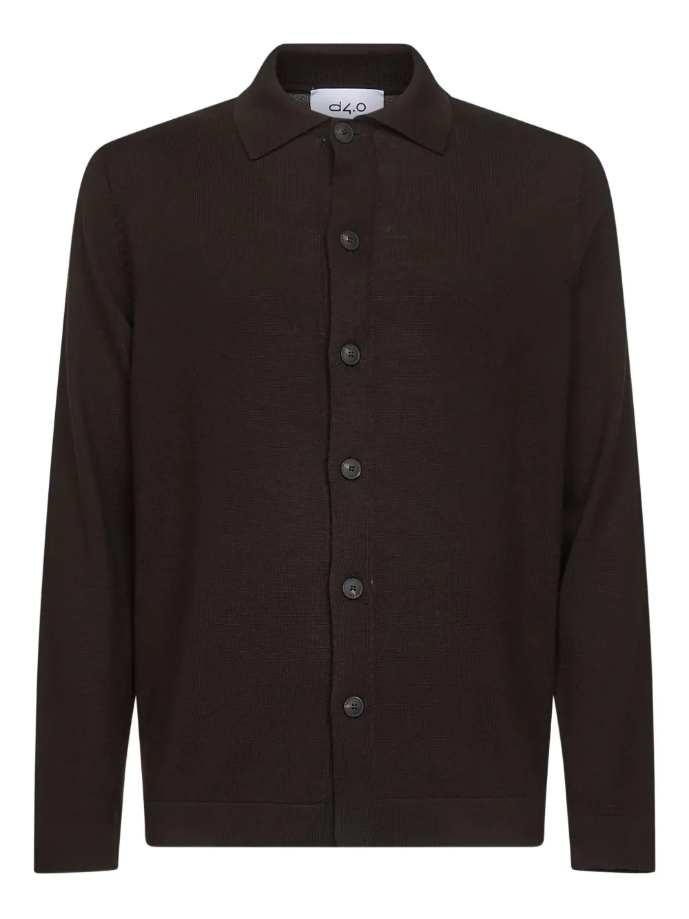 D4.0 polo-collar button shirt - ブラウン D4.0 polo-collar button shirt - ブラウン