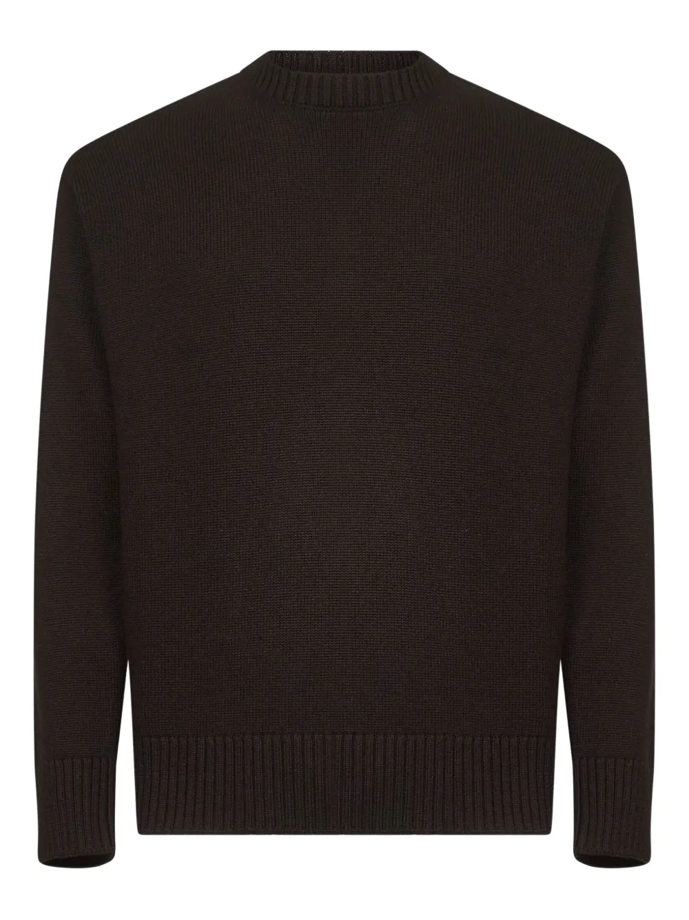 D4.0 ribbed crew neck sweater - ブラウン D4.0 ribbed crew neck sweater - ブラウン