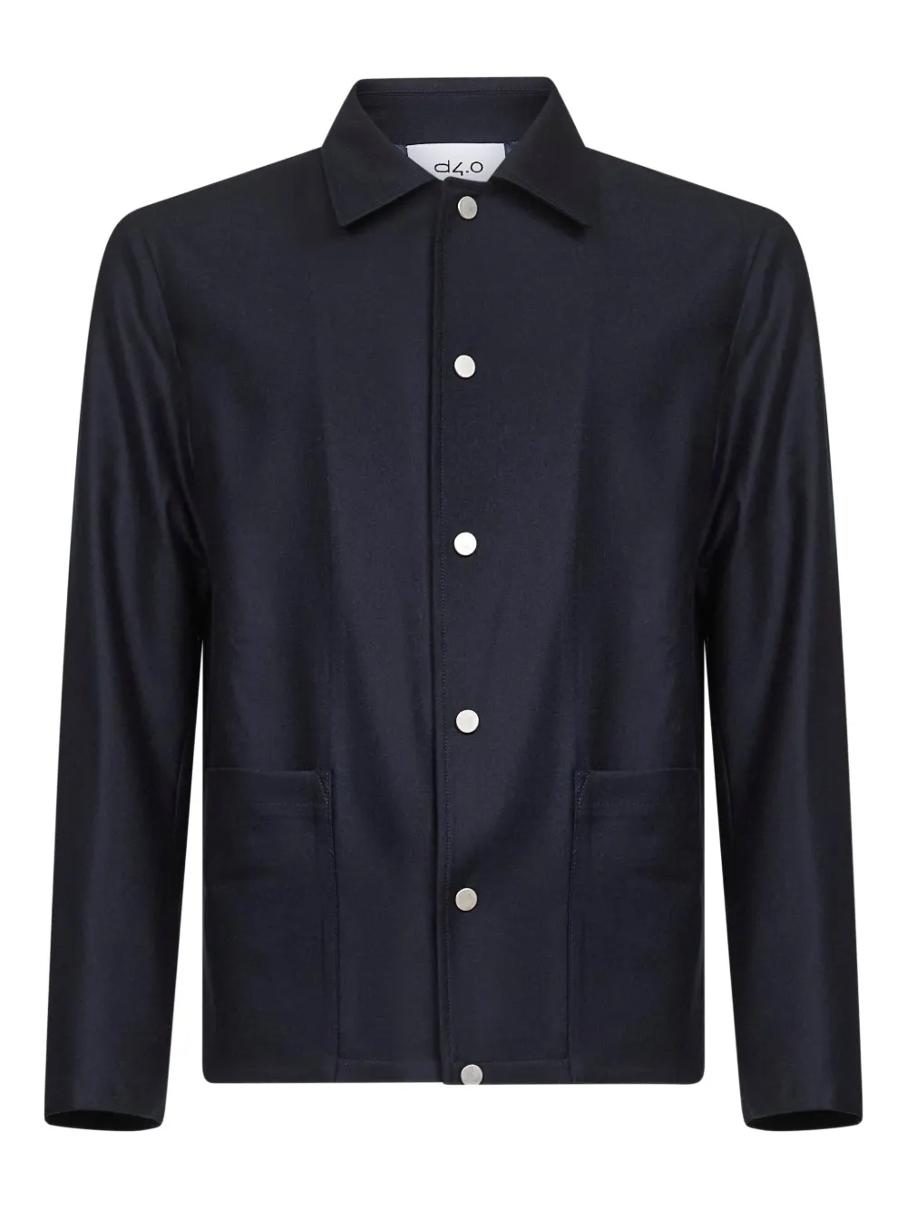D4.0 snap-button wool jacket - ブルー D4.0 snap-button wool jacket - ブルー