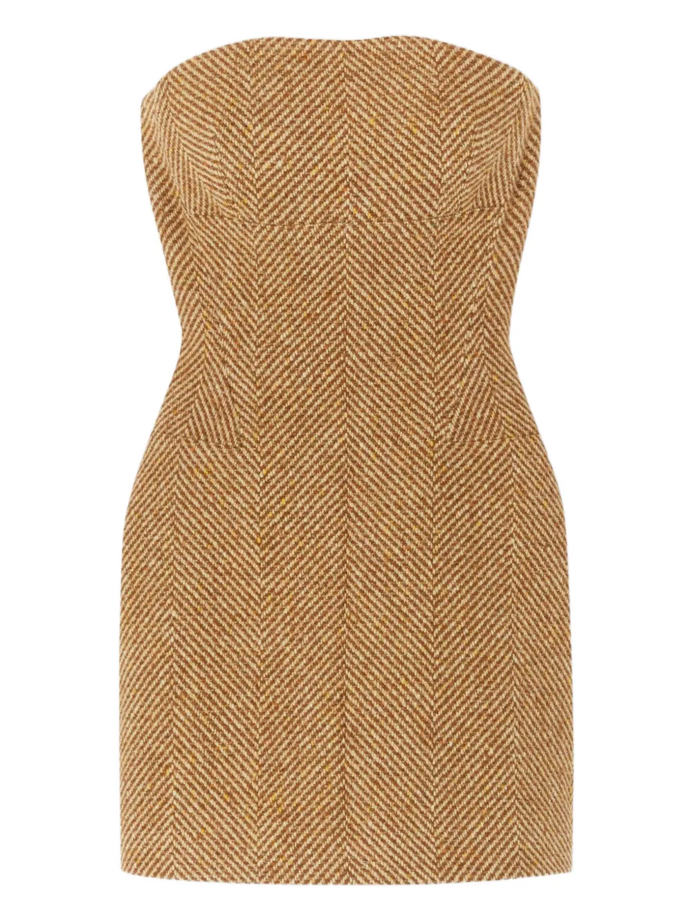 Ermanno Scervino herringbone-pattern bustier dress - ニュートラル Ermanno Scervino herringbone-pattern bustier dress - ニュートラル