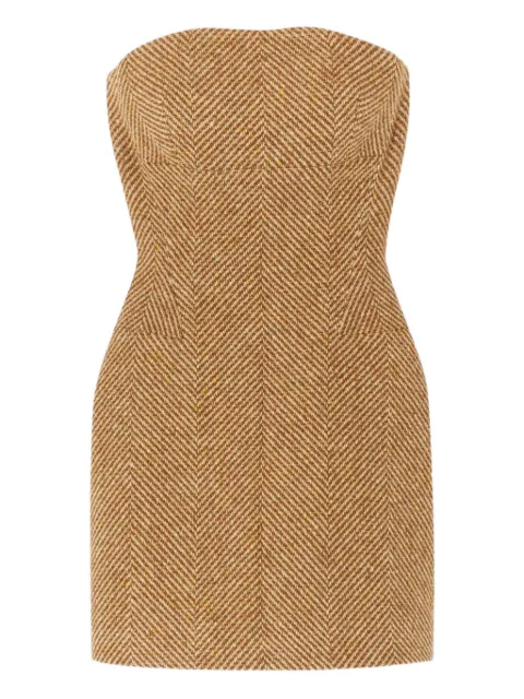 Ermanno Scervino herringbone-pattern bustier dress