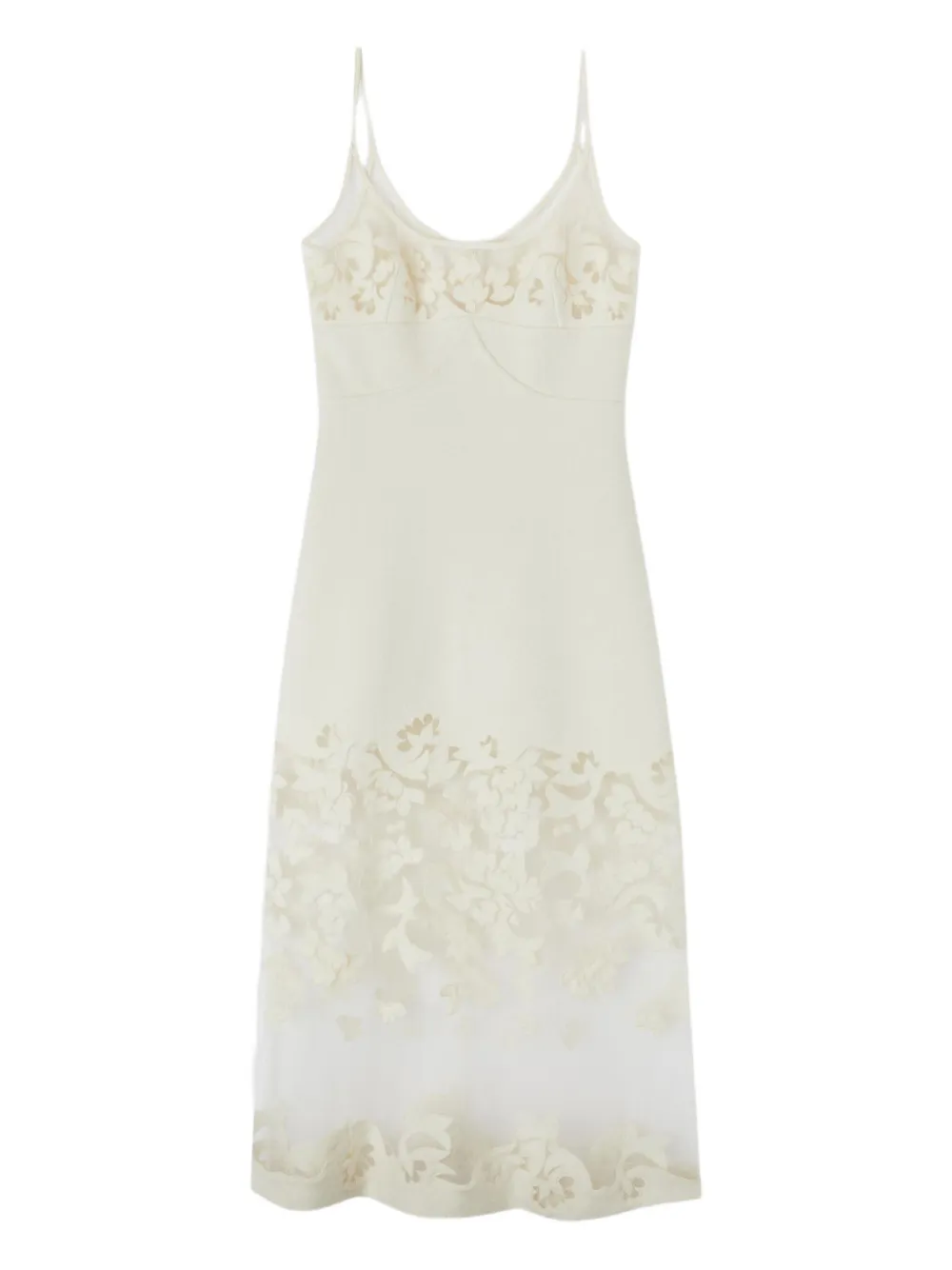 Ermanno Scervino floral-lace midi dress - ホワイト Ermanno Scervino floral-lace midi dress - ホワイト