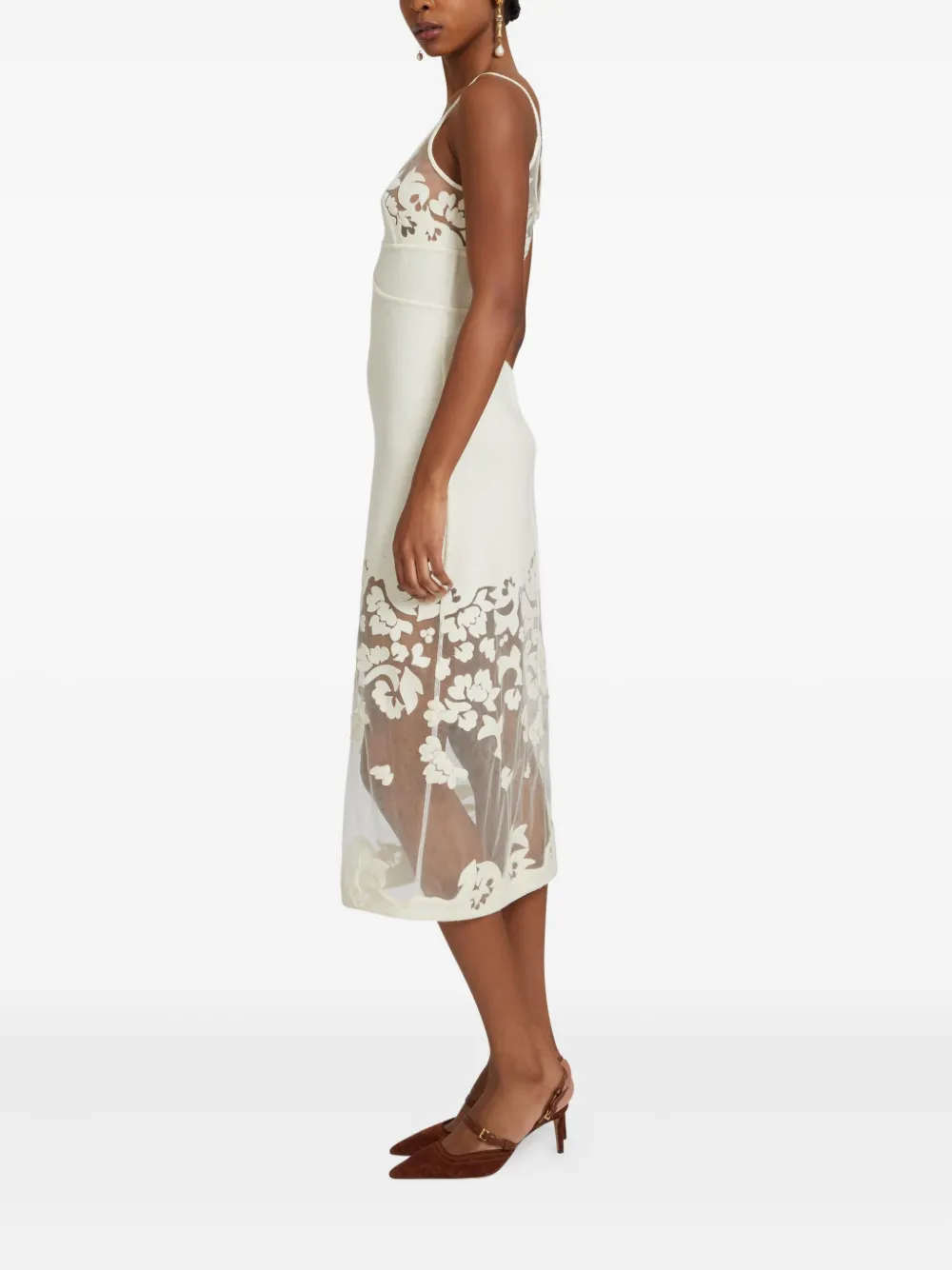 Ermanno Scervino floral-lace Midi Dress | White | FARFETCH AZ