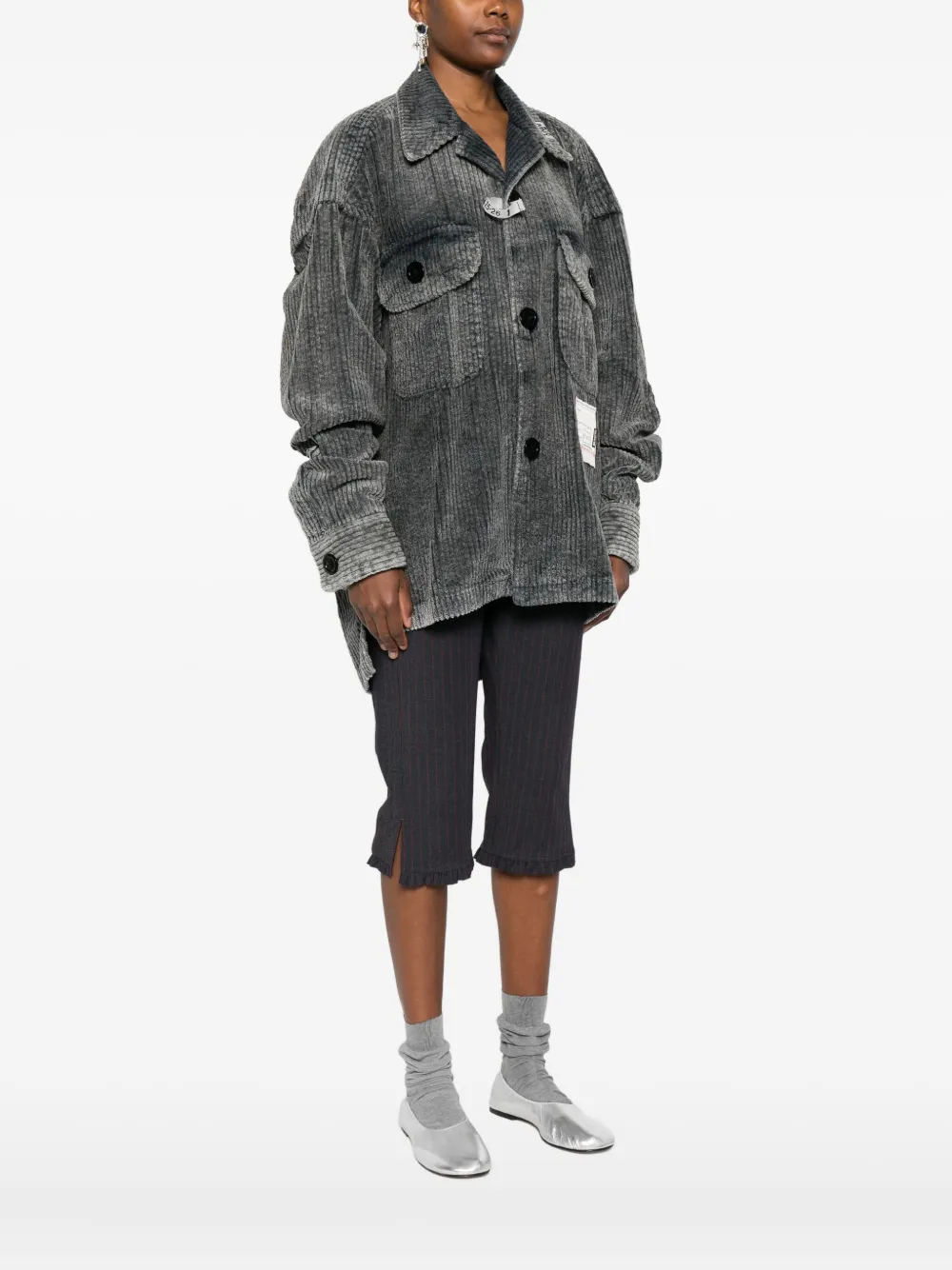 Miharayasuhiro Corduroy Button Shirt In Black