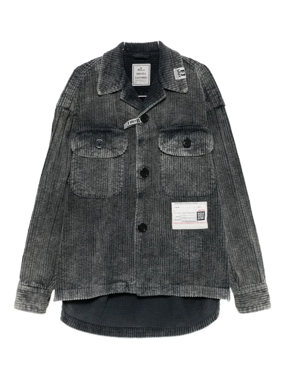 Miharayasuhiro Corduroy Button Shirt In Black