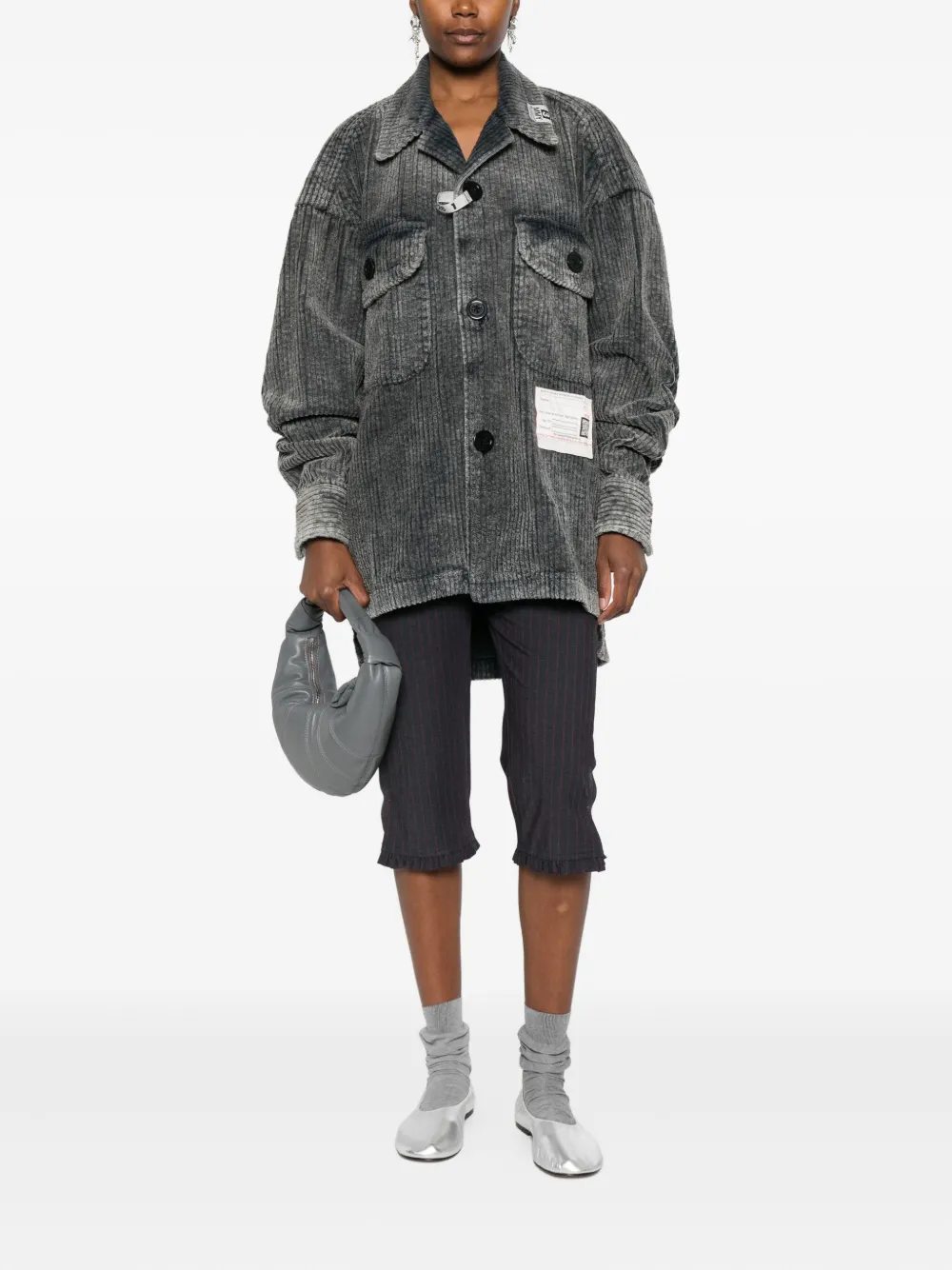 Maison MIHARA YASUHIRO corduroy button shirt - Zwart