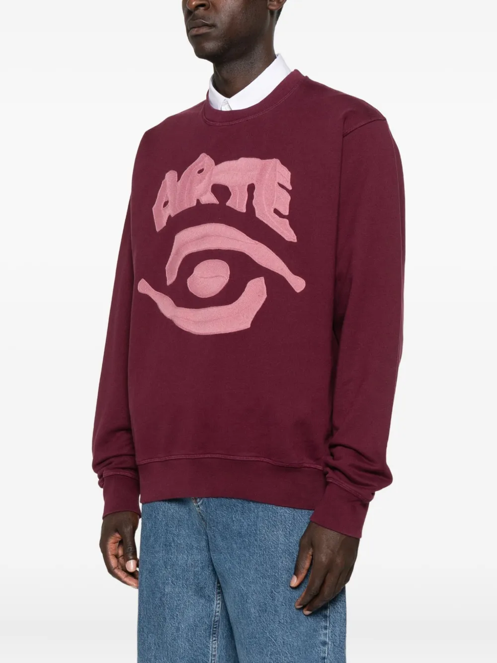 Arte Antwerp Embroidered-eye Sweatshirt In Brown