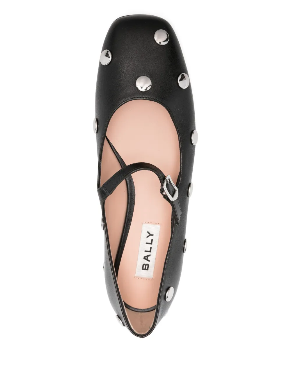 Bally studded ballet flats Black