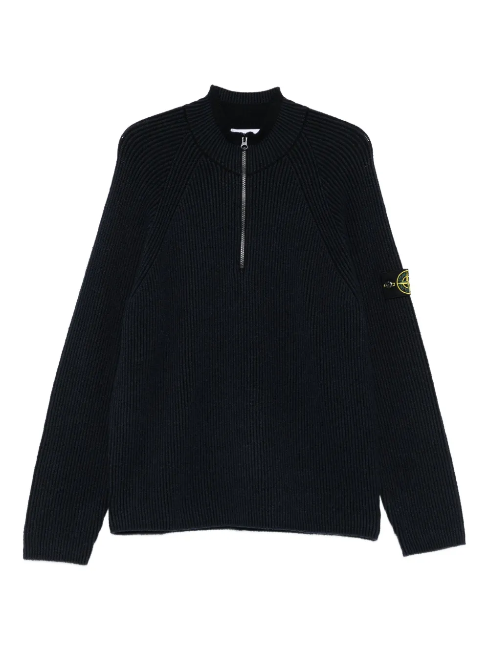 Stone Island ribbed zip-neck sweater | Blue | Image 1