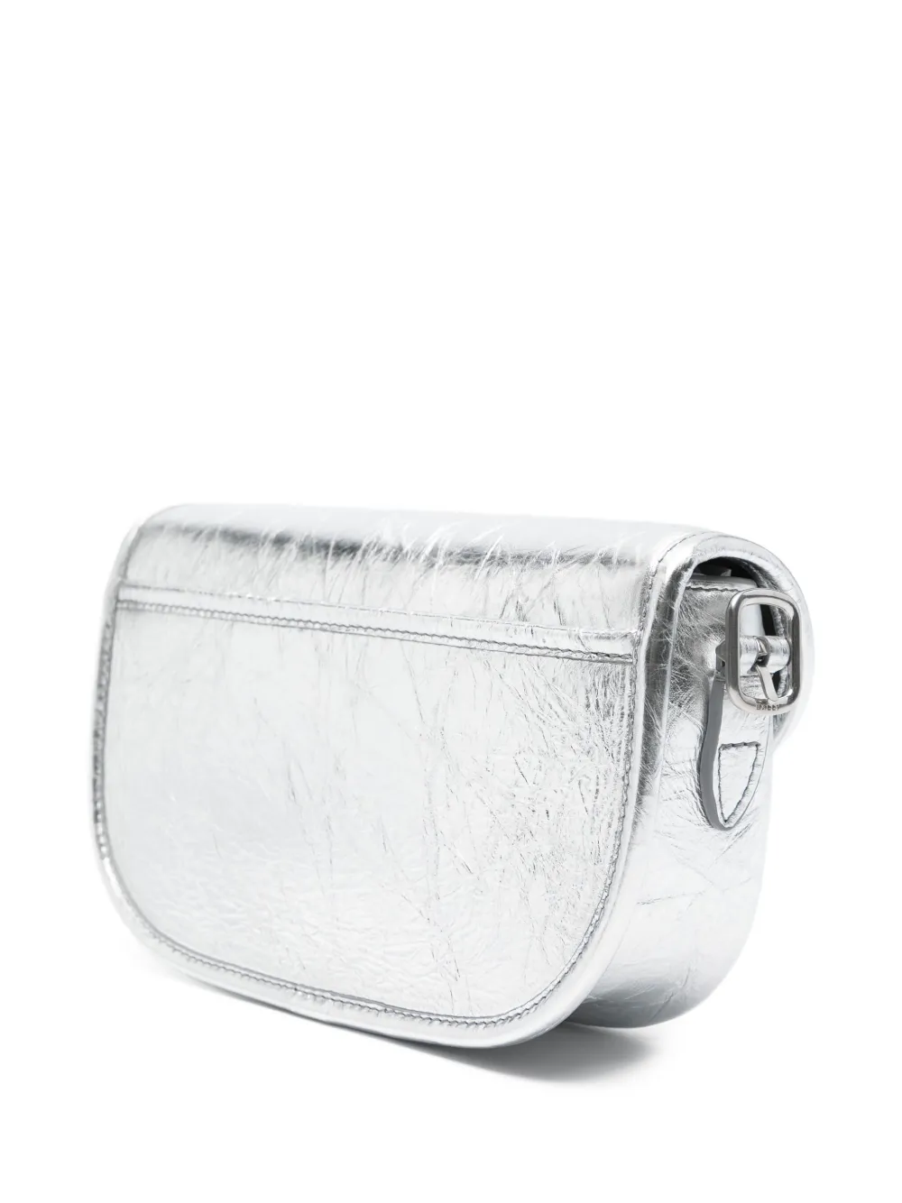 Bally Metallic leren schoudertas met omslag Zilver