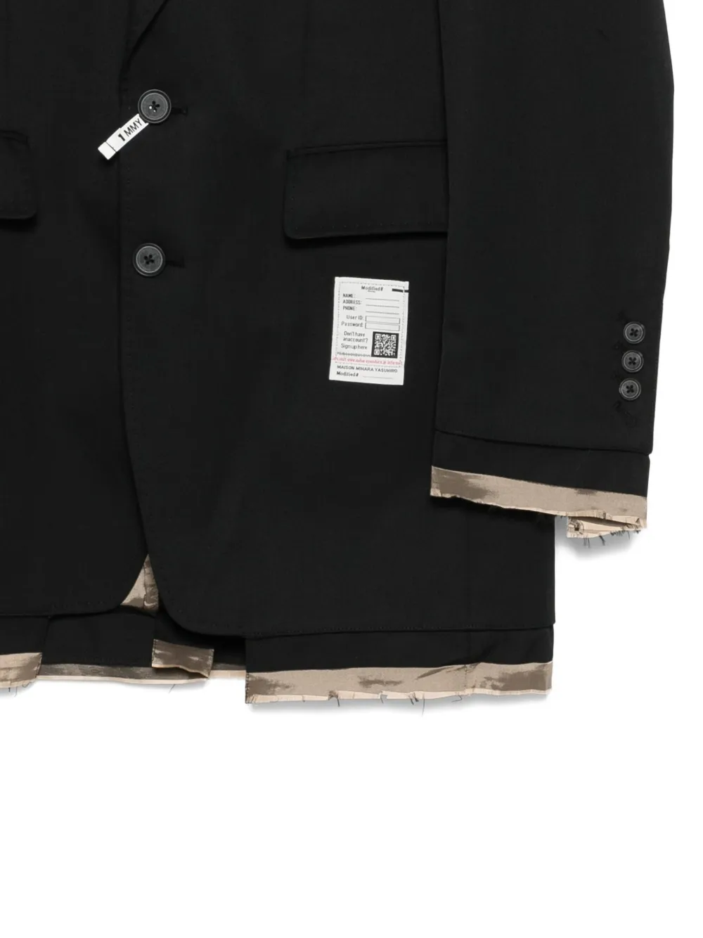 Miharayasuhiro Frayed-detail Jacket In Black