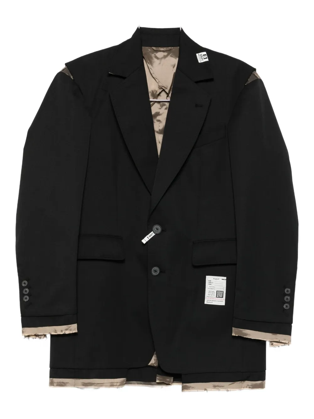 Miharayasuhiro Frayed-detail Jacket In Black