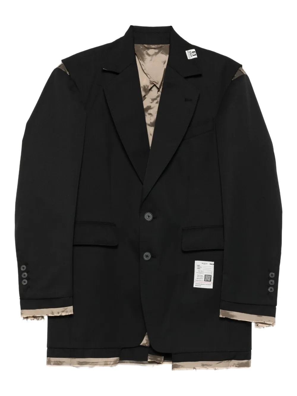 Maison MIHARA YASUHIRO フレイド ジャケット - ブラック Maison MIHARA YASUHIRO フレイド ジャケット - ブラック