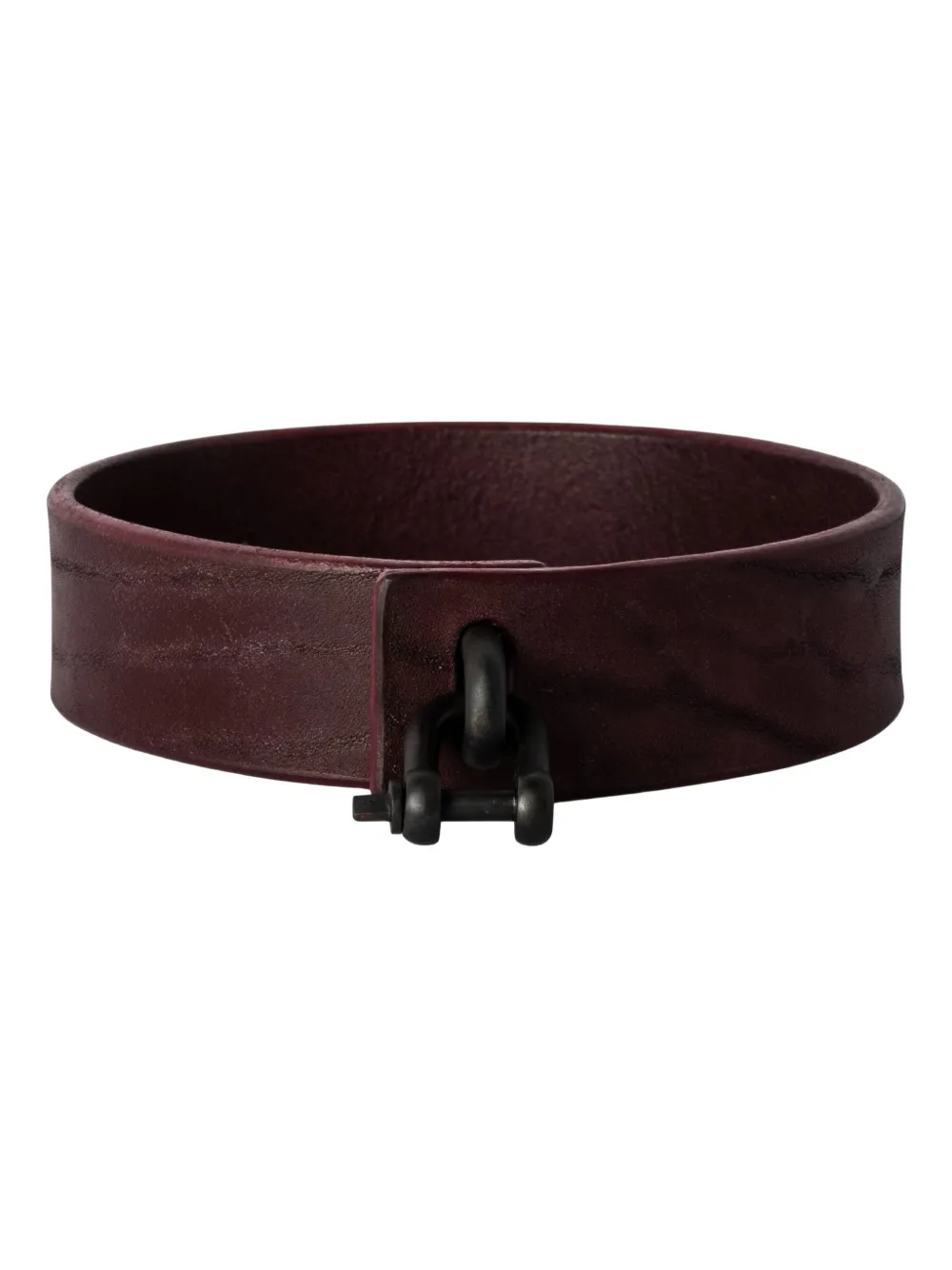 Parts Of Four Leather Clasp Choker In Red
