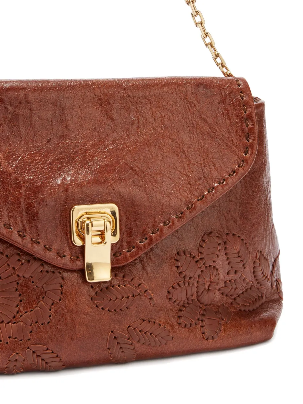 Ermanno Scervino New Joy Embroidered Shoulder Bag In Brown